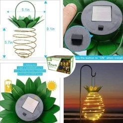 60 Led Hanging Solar Pineapple String Lights -Gift Promotion Store mk009196alt viewc