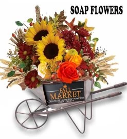 Fall Harvest Soap Flower Wheelbarrow -Gift Promotion Store mk009228x 1