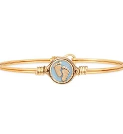 Little Footsteps Bangle Bracelet In Blue 7 Little Footsteps Bangle Bracelet In Blue -Gift Promotion Store mk009489x 2