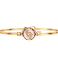Little Footsteps Bangle Bracelet In Pink