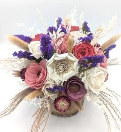 Dried Pampas Bouquet "crimson Summer" -Gift Promotion Store mk009627alt view2c