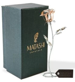 Rose Flower Tabletop Ornament With Crystals -Gift Promotion Store mk010152alt viewc