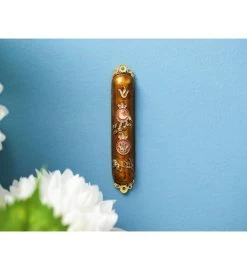 Matashi Hand Painted Enamel Mezuzah W/ A Dove & Hamsa Design W/ Crystals 12 Matashi Hand Painted Enamel Mezuzah W/ A Dove & Hamsa Design W/ Crystals -Gift Promotion Store mk010165alt view3c