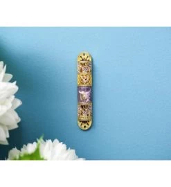 Matashi Hand Painted 5.7" Dove Mezuzah W/ Gold Accents & Crystals -Gift Promotion Store mk010189alt view3c