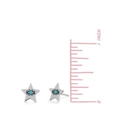 Evil Eye Star Studs With Turquoise -Gift Promotion Store mk010269alt view2c