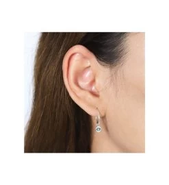 Evil Eye Circle Hoops With Turquoise -Gift Promotion Store mk010297alt viewc