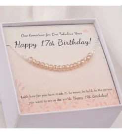 Happy 17th Birthday Card And Sterling Silver Necklace Jewelry Gift Set -Gift Promotion Store mk010355alt viewc