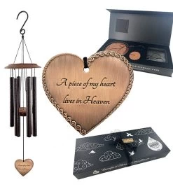 Memorial Copper Heart Wind Chime -Gift Promotion Store mk010495x 1