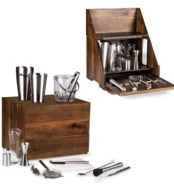 Madison Acacia Tabletop Bar Set, Acacia Wood 8 Madison Acacia Tabletop Bar Set, Acacia Wood -Gift Promotion Store mk011110alt viewc