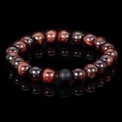Men's Polished 10mm Natural Stone Bead Stretch Bracelet -Gift Promotion Store mk011425alt view2c