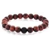 Men's Polished 10mm Natural Stone Bead Stretch Bracelet -Gift Promotion Store mk011425x