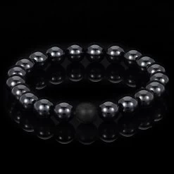 Matte Onyx 10mm Stone Bead Stretch Bracelet -Gift Promotion Store mk011430alt view3c