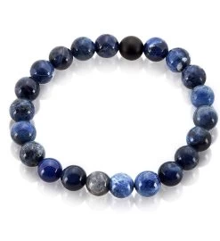 Sodalite And Matte Onyx 10mm Stone Bead Stretch Bracelet -Gift Promotion Store mk011431alt viewc