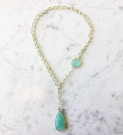 Diana Denmark Necklace Chalcedony With Chalcedony Drop -Gift Promotion Store mk012261alt view2c