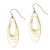 Hammered Gold Hollow Leaf Earrings With Wrap Detail -Gift Promotion Store mk012316x