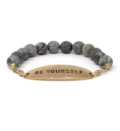 Semi Precious Stone Stretch Bracelet - Be Yourself