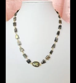 Hana Two In One Wrap Bracelet/necklace With Magnet Labradorite -Gift Promotion Store mk012415alt viewc