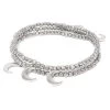 Silver Moon Dangle Three Stretch Bracelet Set -Gift Promotion Store mk012632x