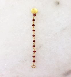 Semi Precious Bead Necklace Extender Ruby
