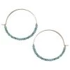 Gold Hoop With Deep Sea Blue Crystals -Gift Promotion Store mk012813x