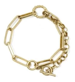 Gold Mixed Chain Toggle Bracelet -Gift Promotion Store mk012876x 2