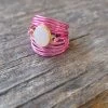 Hot Pink Torrey Ring In White Druzy