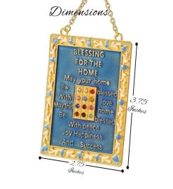 English Judaica Home Blessing Hanging Wall Ornament W/ Matashi Crystals -Gift Promotion Store mk012926alt view2c