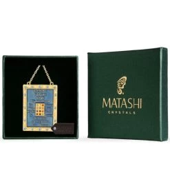 English Judaica Home Blessing Hanging Wall Ornament W/ Matashi Crystals -Gift Promotion Store mk012926alt viewc