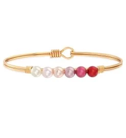 Scarlet Ombre Crystal Pearl Bangle Bracelet -Gift Promotion Store mk013060x 2