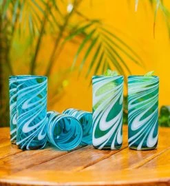 Novica Blown Glass Highball Glasses -Gift Promotion Store mk014492alt view2c