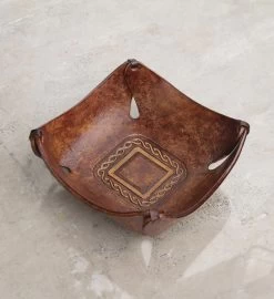 Novica Brown Lasso Leather Catchall -Gift Promotion Store mk014536alt view2c