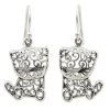Novica Filigree Kitten Sterling Silver Dangle Earrings
