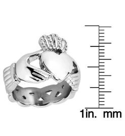 Polished Stainless Steel Celtic Knot Eternity Claddagh Ring -Gift Promotion Store mk015680alt viewc