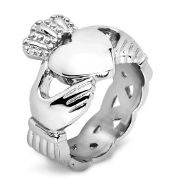 Polished Stainless Steel Celtic Knot Eternity Claddagh Ring -Gift Promotion Store mk015700x 2