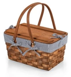 Kansas Handwoven Wood Picnic Basket 9 Kansas Handwoven Wood Picnic Basket -Gift Promotion Store mk015818x 2