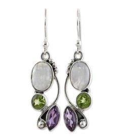 Novica Natural Glamour Multi-gemstone Dangle -Gift Promotion Store mk016063x 2