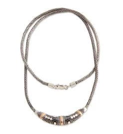 Novica Celuk Celebration Gold Accent Sterling Silver Necklace -Gift Promotion Store mk016071x 2