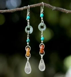 Novica Hill Tribe Adventure Jade And Quartz Dangle Earrings -Gift Promotion Store mk016072alt view2c