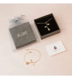 Rose Necklace Brass Valentine's Day Jewelry Gift 12 Rose Necklace Brass Valentine's Day Jewelry Gift -Gift Promotion Store mk016125alt view3c