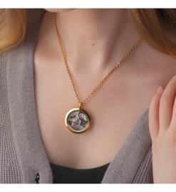 Women's Round Glass Locket 14 Women's Round Glass Locket -Gift Promotion Store mk016129alt view2c