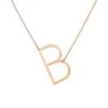 Women's Large Letter Initial Rose Gold Stainless Steel Necklace