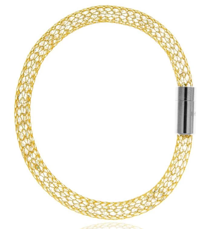 Matashi 18k Gold Mesh Bangle Bracelet 6 Matashi 18k Gold Mesh Bangle Bracelet - Image 4