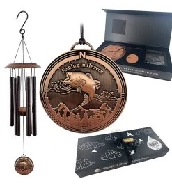 Memorial "Fishing In Heaven" Copper Wind Chime