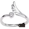 Matashi Rhodium Plated Wrap Ring W Wing & Beautiful Cz Stone -Gift Promotion Store mk016689x