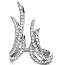 Matashi Gold Plated Ring For Women, Open Style W Crystals -Gift Promotion Store mk016753alt view2c