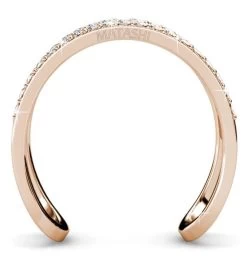 Matashi Rose Gold Plated Women’s Open Back V Ring W Clear Crystals -Gift Promotion Store mk016786alt view3c