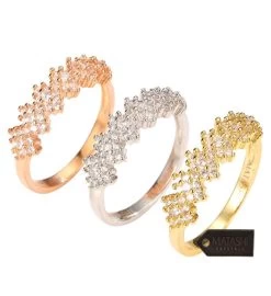 Matashi Gold Plated Ring For Women, Open Style W Crystals -Gift Promotion Store mk016788alt view2c