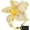 Matashi Flower Ring For Women Cubic Zirconium Gold-plated W Crystals -Gift Promotion Store mk016797x