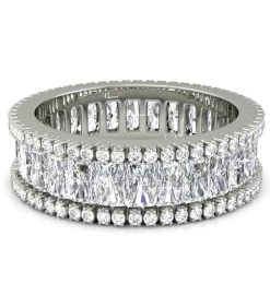 Matashi 18k White Gold-plated Eternity Ring For Women Emerald Cut Cz 11 Matashi 18k White Gold-plated Eternity Ring For Women Emerald Cut Cz -Gift Promotion Store mk016824alt view2c