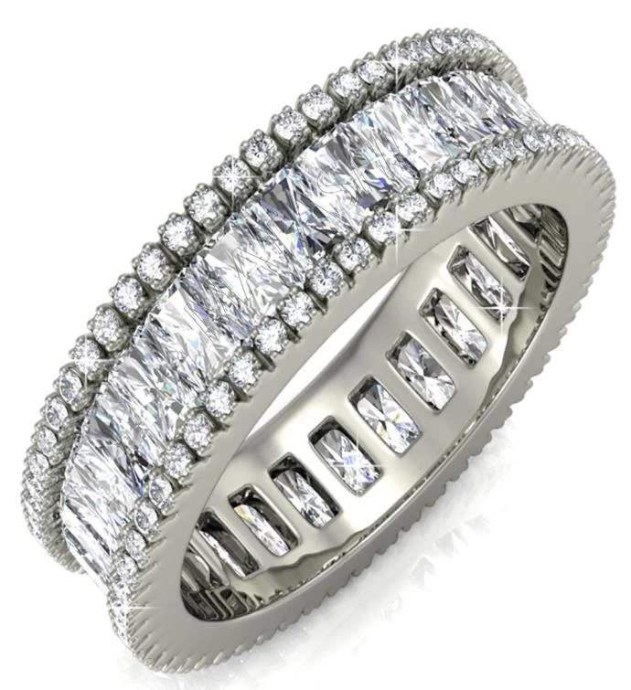 Matashi 18k White Gold-plated Eternity Ring For Women Emerald Cut Cz 4 Matashi 18k White Gold-plated Eternity Ring For Women Emerald Cut Cz - Image 2
